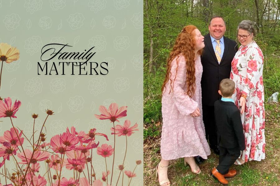 Family together outdoors representing building spiritual traditions and faith foundations