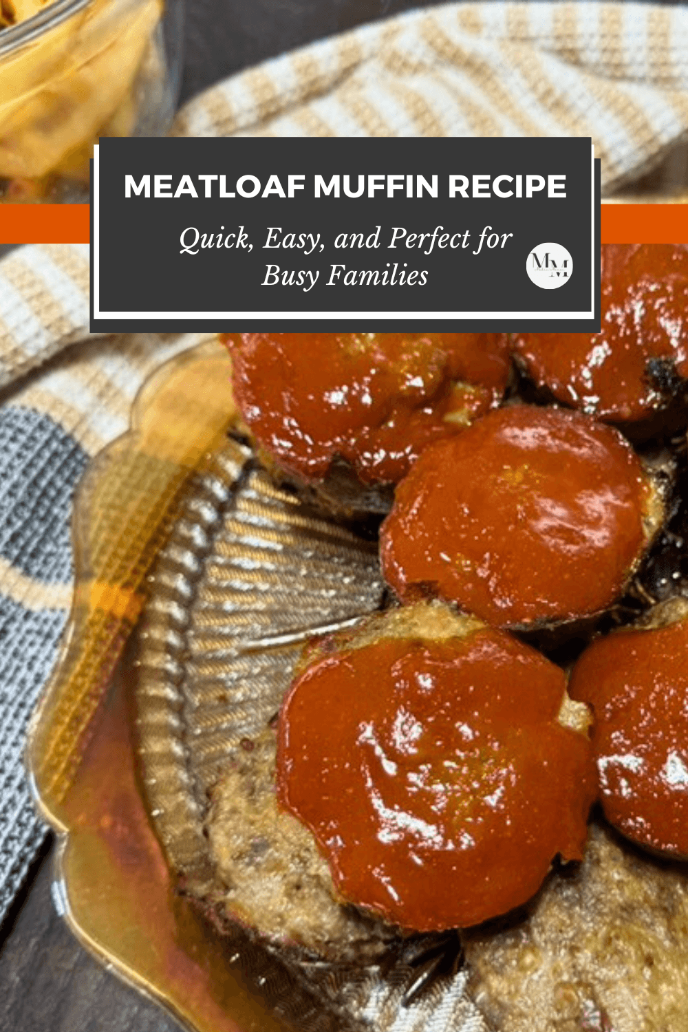Meatloaf muffins topped with sauce in a baking dish, easy dinner idea for busy families