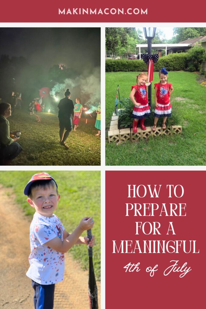 Family enjoying simple 4th of July traditions—fireworks, festive outfits, and outdoor fun—with a faith-filled focus on preparing for a meaningful